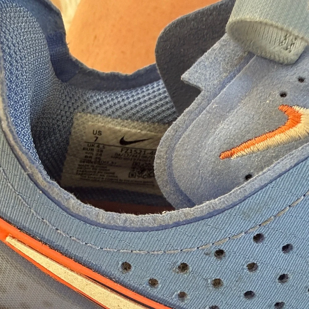 Never Worn Outside - Nike basketball Sneakers - Blue with White & Orange Swoosh